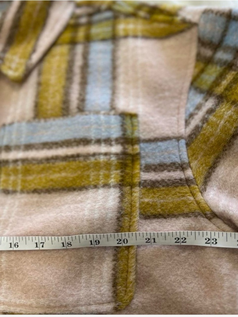NWT Plaid Oversized Shacket Fall Wool Blend Pink & Blue Woman's XL Streetwear - Picture 8 of 8